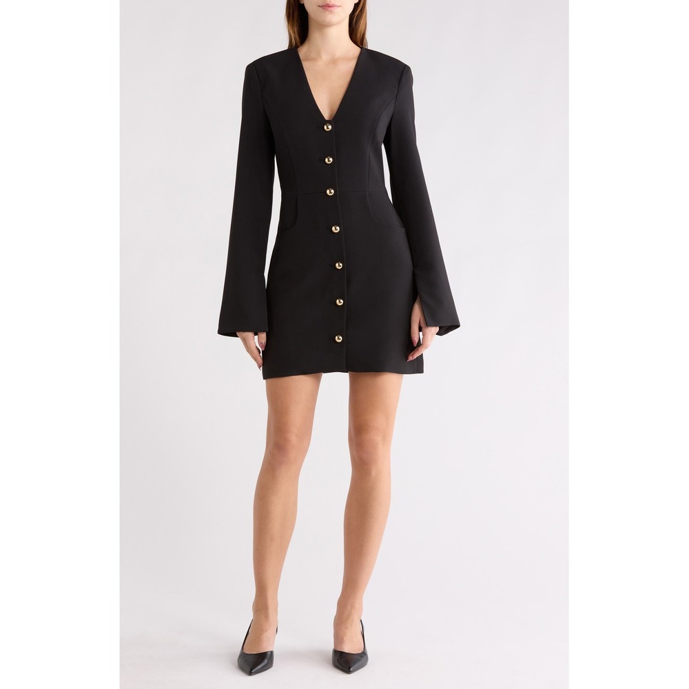 Favorite Daughter The Audrey Minidress Black GoldButton Blazer Dress Size 4 NWOT